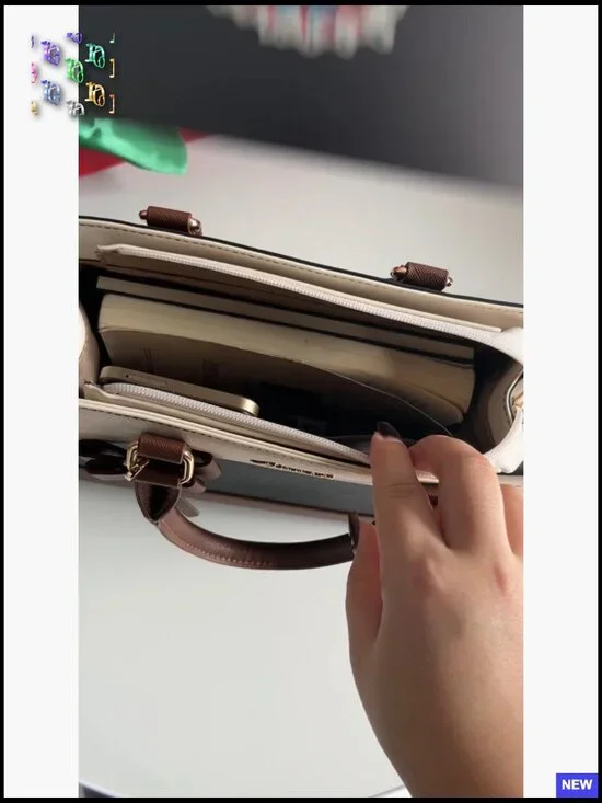 Leather Satchel Tote Purse Crossbody Shoulder Bag Chic Elegant Everyday Use - Picture 7 of 7